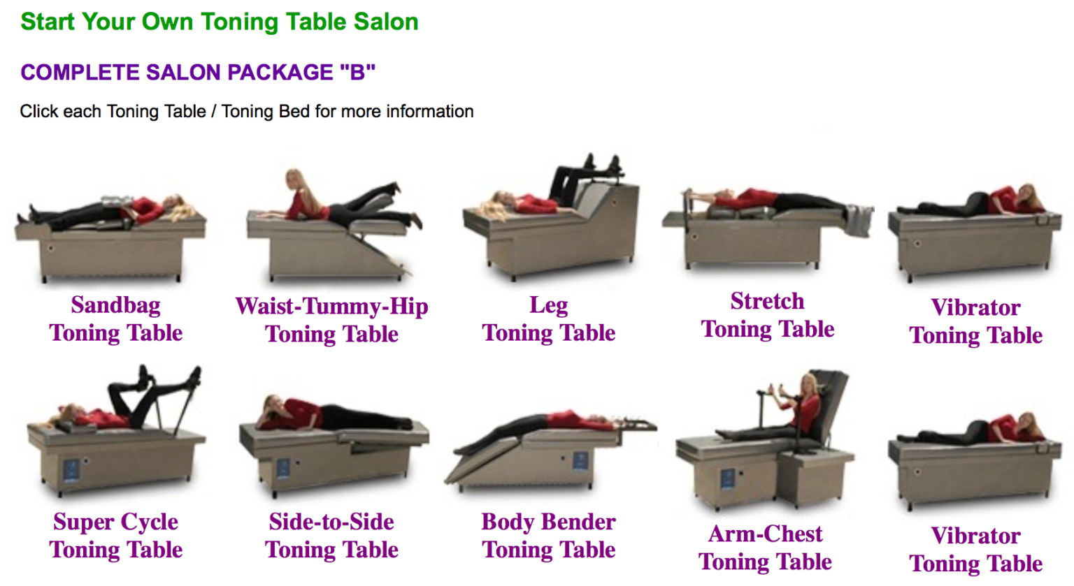 Toning Tables, Toning Beds, Lifetime Wellness Centers